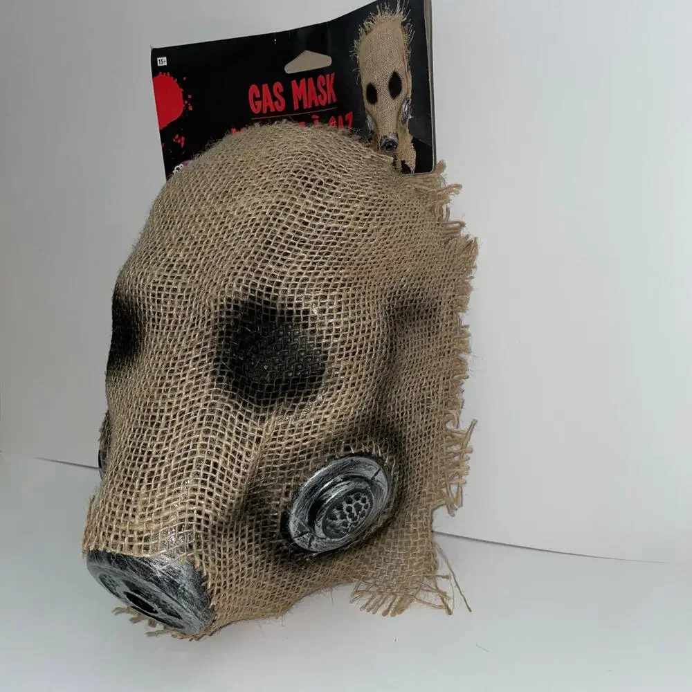 BURLAP STEAMPUNK BIOHAZARD PURGE GAS MASK FACE MASK HALLOWEEN COSTUME NEW